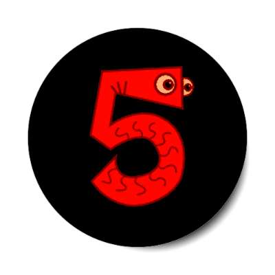 5 red eel cartoon sticker
