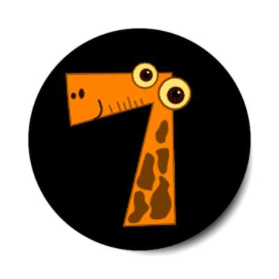 7 giraffe cartoon sticker