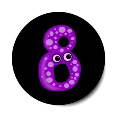 8 polka dot purple cartoon sticker