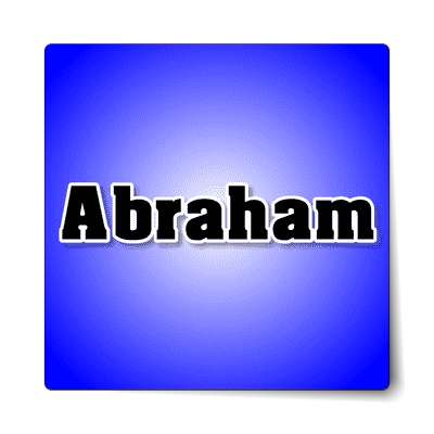 abraham male name blue sticker
