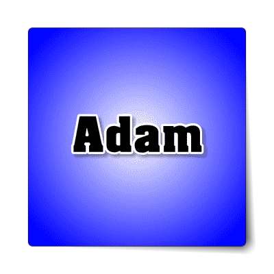 adam male name blue sticker