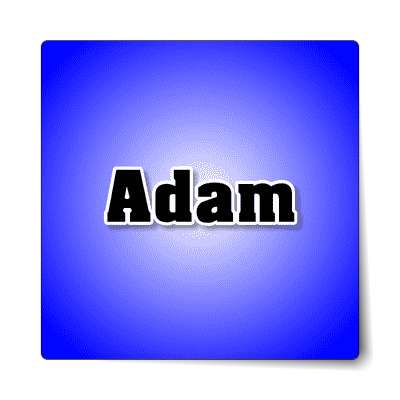 adam male name blue sticker