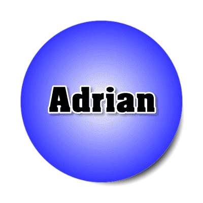 adrian male name blue sticker