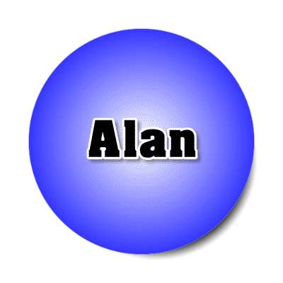 alan male name blue sticker