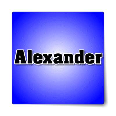 alexander male name blue sticker