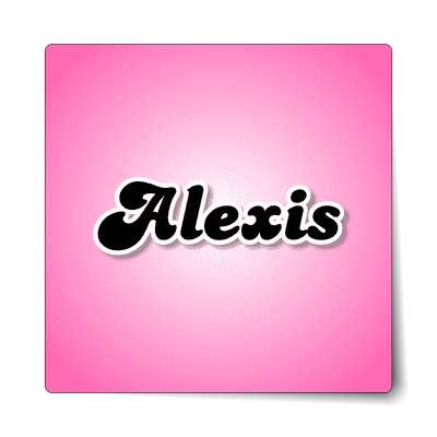 alexis female name pink sticker