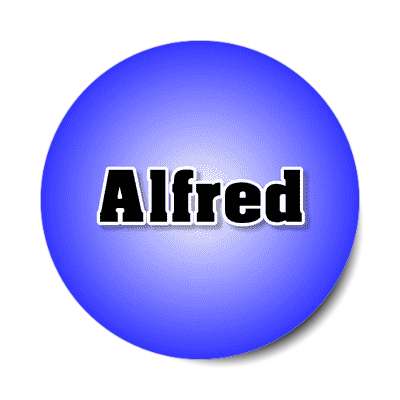 alfred male name blue sticker