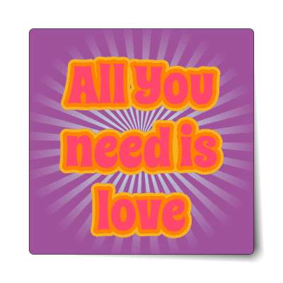 all you need is love rays purple sticker