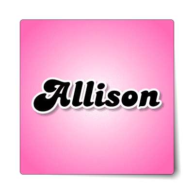 allison female name pink sticker