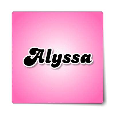 alyssa female name pink sticker