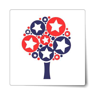 american tree red white blue stars sticker
