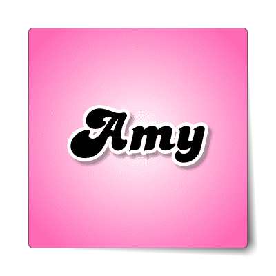 amy female name pink sticker