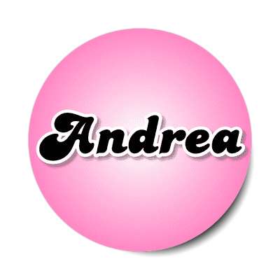 andrea female name pink sticker