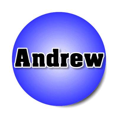 andrew male name blue sticker