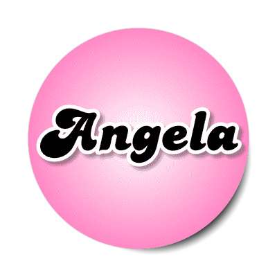 angela female name pink sticker
