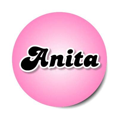 anita female name pink sticker
