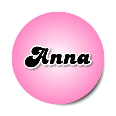 anna female name pink sticker