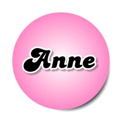 anne female name pink sticker