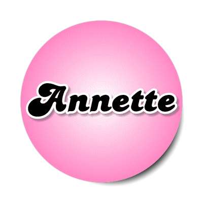 annette female name pink sticker