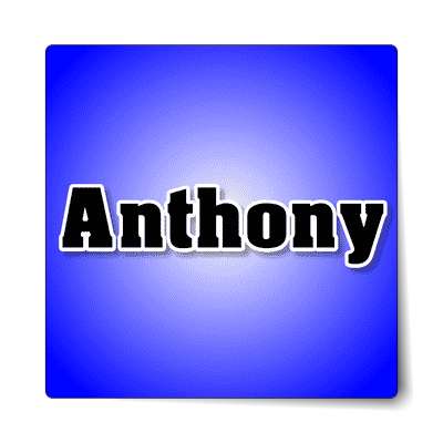 anthony male name blue sticker
