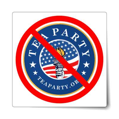 anti tea party blue logo red slash sticker