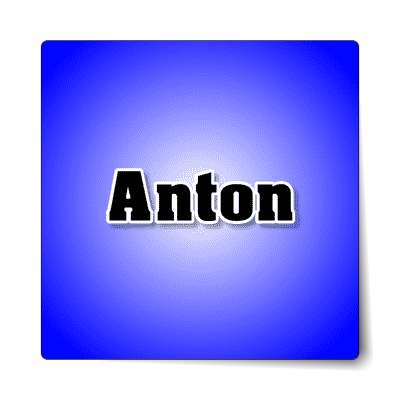 anton male name blue sticker