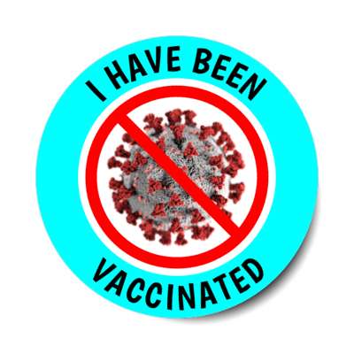 aqua i have been vaccinated covid stickers, magnet