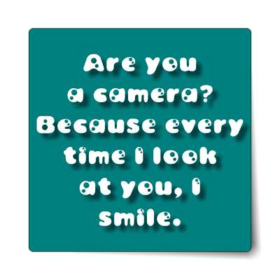 are you a camera because every time i look at you i smile sticker