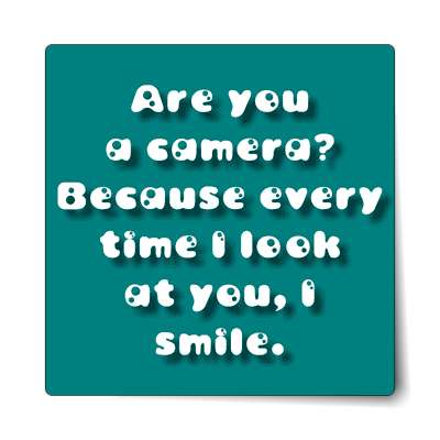 are you a camera because every time i look at you i smile sticker