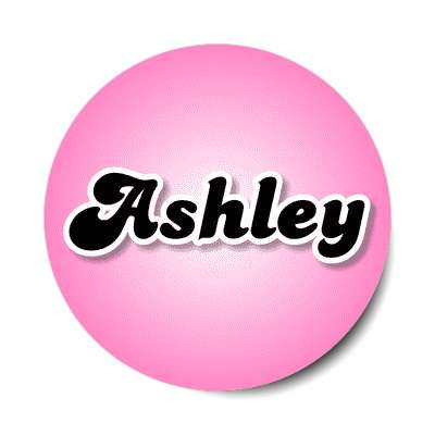 ashley female name pink sticker