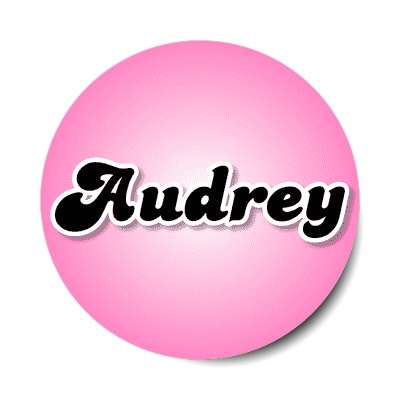 audrey female name pink sticker