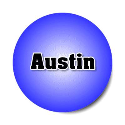 austin male name blue sticker