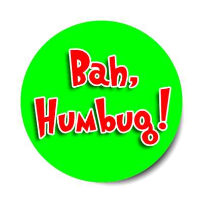 bah humbug cartoon red green sticker