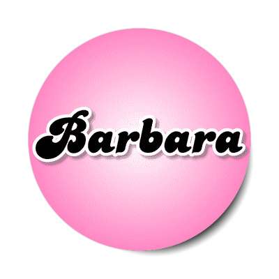 barbara female name pink sticker