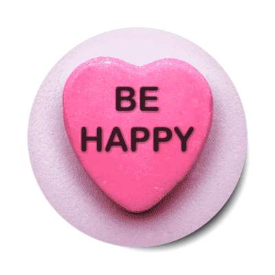 be happy valentines candy sticker