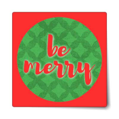 be merry christmas red green sticker