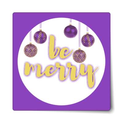 be merry purple ornaments bulb sticker