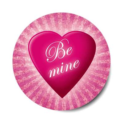 be mine pink heart sticker