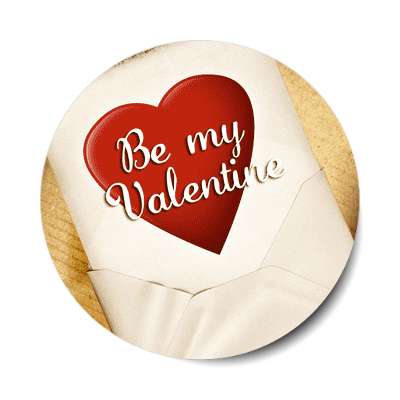 be my valentine envelope sticker