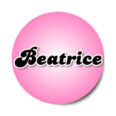 beatrice female name pink sticker