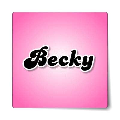 becky female name pink sticker
