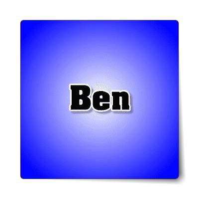 ben male name blue sticker