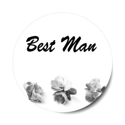 best man brush bold three grey flowers sticker