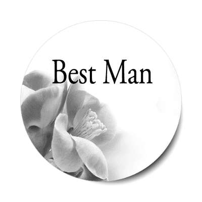 best man classic grey fade quarter flowers sticker