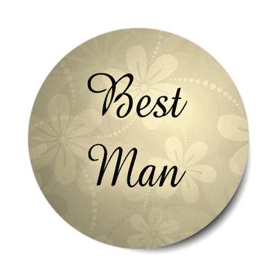 best man cream floral sticker
