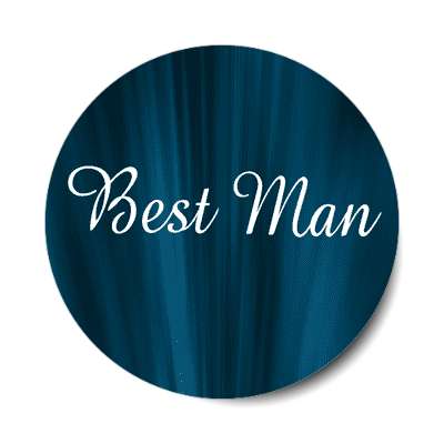 best man curtain dark blue sticker