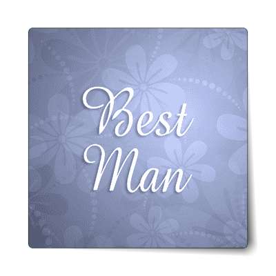 best man floral blue sticker