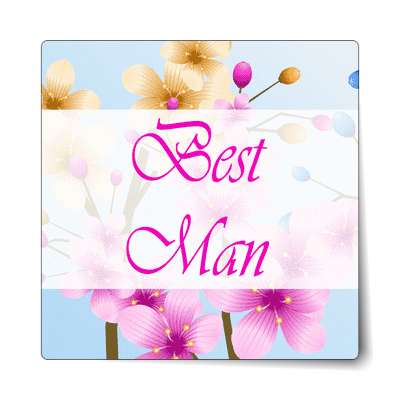 best man flowers bright middle rectangle stylized sticker