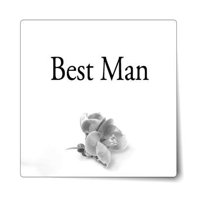 best man one grey flower classic sticker