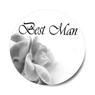best man quarter flowers grey fade stylized sticker